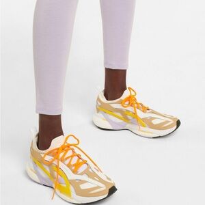 Stella McCartney Tan and Yellow Sneakers with Orange Laces